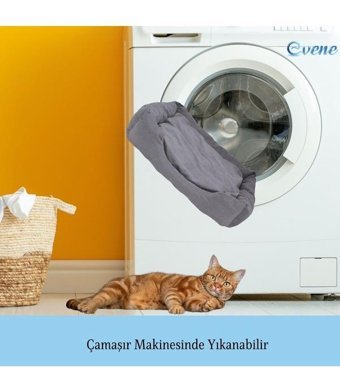 Evene 65 x 45 cm Sepet Kedi Yatağı Gri