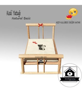 Kedigram Kedi Kulübesi Sallanan Ayaklı 61 x 40 x 34 cm Sepet Kedi Yatağı Krem