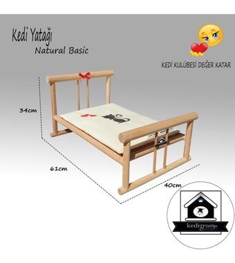 Kedigram Kedi Kulübesi Sallanan Ayaklı 61 x 40 x 34 cm Sepet Kedi Yatağı Krem