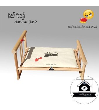Kedigram Kedi Kulübesi Sallanan Ayaklı 61 x 40 x 34 cm Sepet Kedi Yatağı Krem
