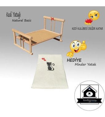Kedigram Kedi Kulübesi Sallanan Ayaklı 61 x 40 x 34 cm Sepet Kedi Yatağı Krem