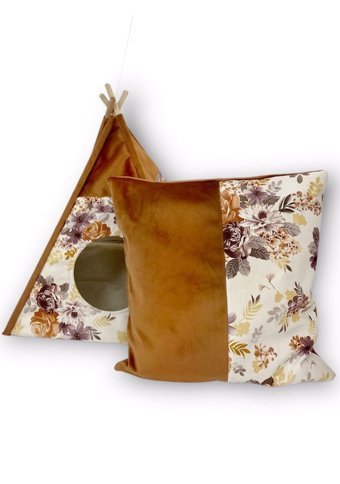 Kemique Tepee ThirtyFour 56 x 42 cm Üstü Kapalı Kedi Yatağı Siyah - Yeşil