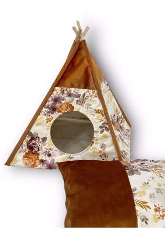 Kemique Tepee ThirtyFour 56 x 42 cm Üstü Kapalı Kedi Yatağı Siyah - Yeşil