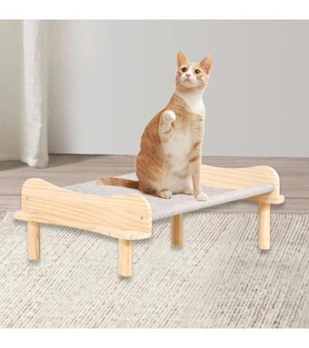 Magideal Suntek Ayaklı 60 x 40 x 20 cm Sepet Kedi Yatağı Gri