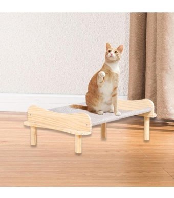 Magideal Suntek Ayaklı 60 x 40 x 20 cm Sepet Kedi Yatağı Gri