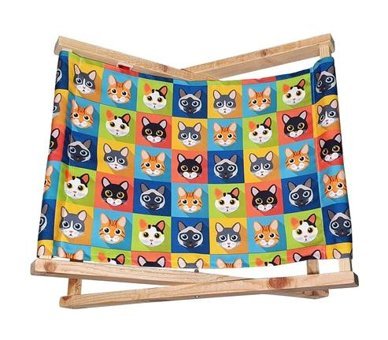 Barış Dizayn Sallanan Ayaklı 50 x 43 x 28 cm Sepet Kedi Yatağı Çok Renkli