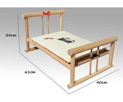 Kedigram Kedi Kulübesi Ayaklı 61 x 40 cm Sepet Kedi Yatağı Bej