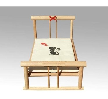 Kedigram Kedi Kulübesi Ayaklı 61 x 40 cm Sepet Kedi Yatağı Bej