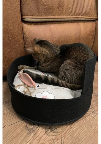 Bundera Mia 45 cm Sepet Kedi Yatağı Siyah