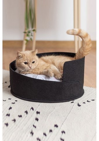 Bundera Mia 45 cm Sepet Kedi Yatağı Siyah