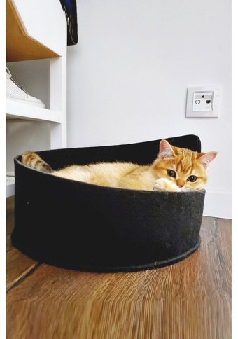 Bundera Mia 45 cm Sepet Kedi Yatağı Siyah