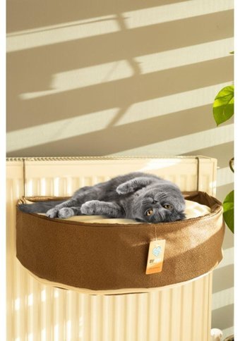 Bypet Kalorifer Kedi Yatağı Kahverengi - Krem