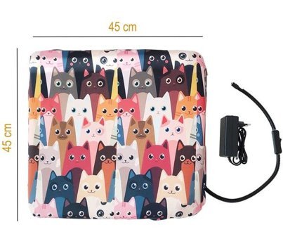 Powertec 45 x 45 x 5 cm Sepet Kedi Yatağı Çok Renkli