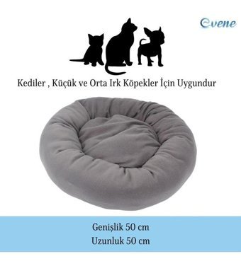 Evene 50 x 35 cm Simit Kedi Yatağı Pembe