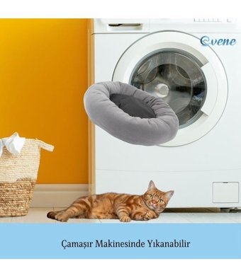 Evene 50 x 35 cm Simit Kedi Yatağı Pembe