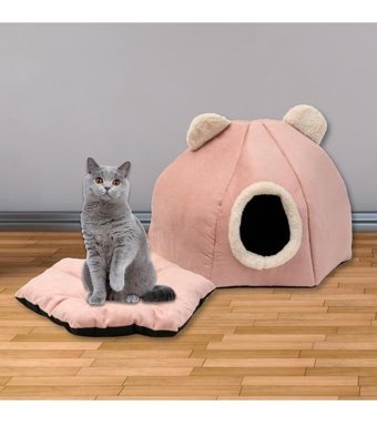 Xpermate Ayaklı 45 x 45 cm Sepet Kedi Yatağı Pembe