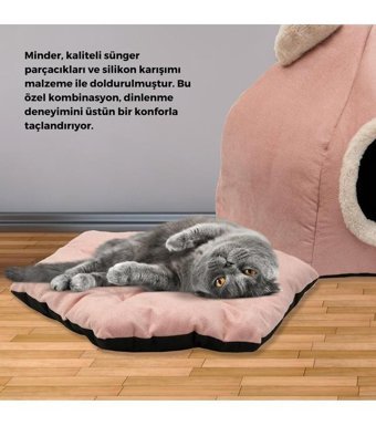 Xpermate Ayaklı 45 x 45 cm Sepet Kedi Yatağı Pembe