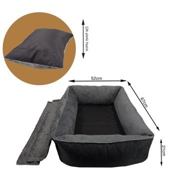 Lepus Winter Bed 52 x 67 x 21 cm Sepet Kedi Yatağı Siyah
