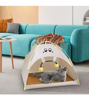 Magideal Suntek 48 x 48 x 42 cm Üstü Kapalı Kedi Yatağı Beyaz