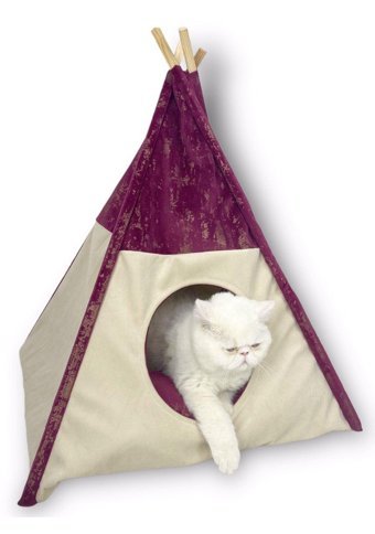 Kemique Tepee Eight 56 x 42 cm Üstü Kapalı Kedi Yatağı Siyah - Yeşil