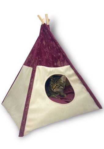 Kemique Tepee Eight 56 x 42 cm Üstü Kapalı Kedi Yatağı Siyah - Yeşil