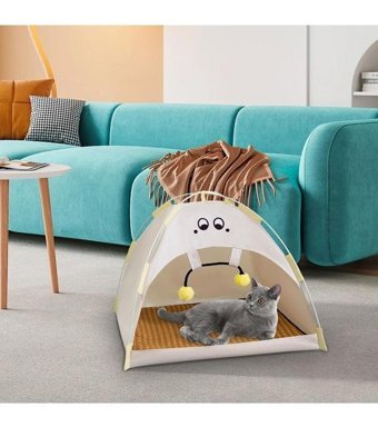 Magideal Suntek 35 x 35 x 30 cm Üstü Kapalı Kedi Yatağı Beyaz