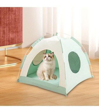 Magideal Suntek 50 x 50 x 45 cm Üstü Kapalı Kedi Yatağı Yeşil