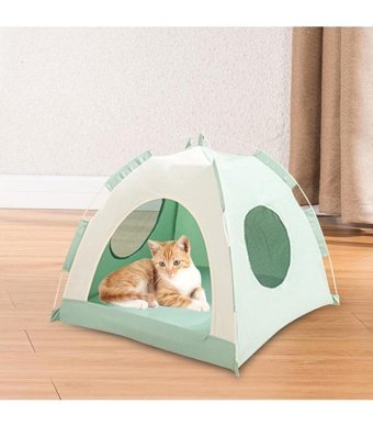 Magideal Suntek 50 x 50 x 45 cm Üstü Kapalı Kedi Yatağı Yeşil