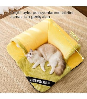 Aolan 70 x 70 cm Simit Kedi Yatağı Açık Yeşil