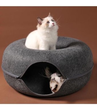 Jzcat 10 x 7 cm Üstü Kapalı Kedi Yatağı Gri