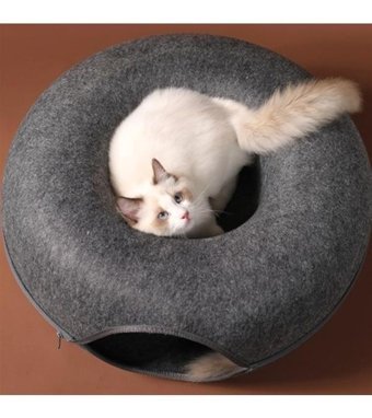 Jzcat 10 x 7 cm Üstü Kapalı Kedi Yatağı Gri