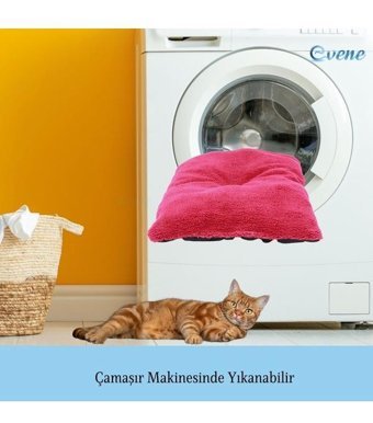 Evene 50 x 35 cm Sepet Kedi Yatağı Pembe