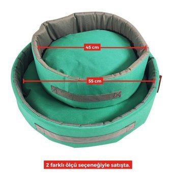 Xpermate 55 cm Simit Kedi Yatağı Gri - Turkuaz