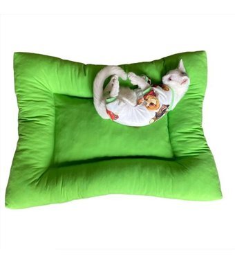 Kemique 80 x 55 cm Simit Kedi Yatağı Yeşil