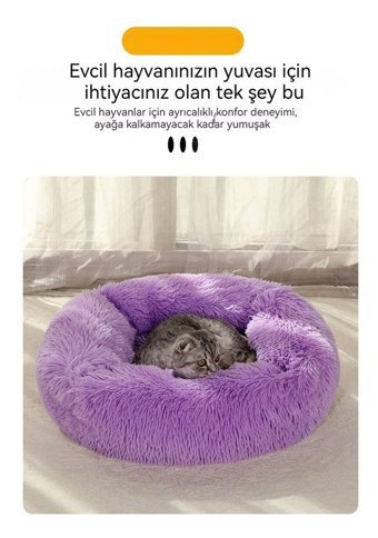 Jzcat Yıkanabilir 65 x 55 x 20 cm Sepet Kedi Yatağı Beyaz