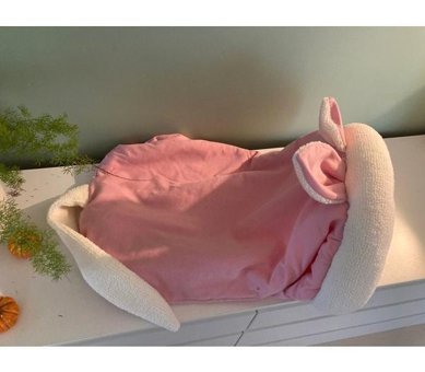 Let's Get Pet 65 x 45 cm Üstü Kapalı Kedi Yatağı Pembe