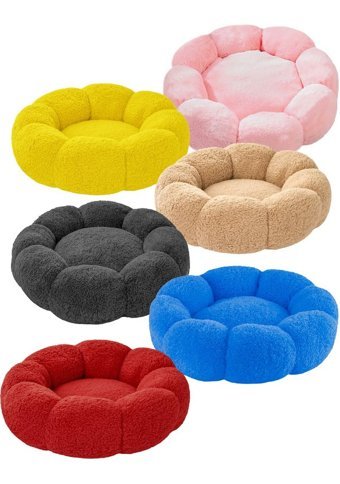 Sdy Pet Yıkanabilir 50 x 50 cm Simit Kedi Yatağı Mavi