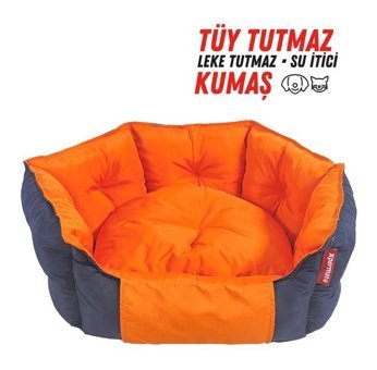 Xpermate Biscuit 60 x 55 x 28 cm Sepet Kedi Yatağı Kırmızı - Lacivert