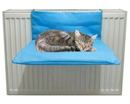 Petzoom 45 x 32 cm Kalorifer Kedi Yatağı Mavi