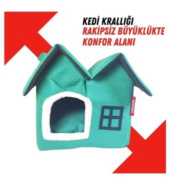 Xpermate 45 x 35 x 45 cm Üstü Kapalı Kedi Yatağı Pembe