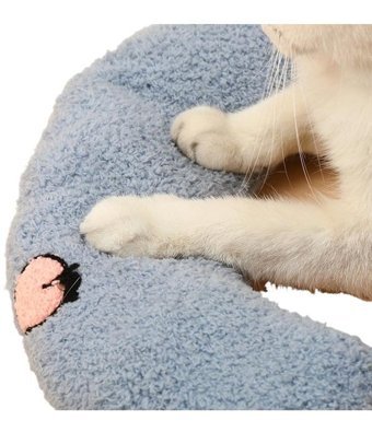 Summer Love Yıkanabilir 27 x 17 x 6 cm Simit Kedi Yatağı Mavi
