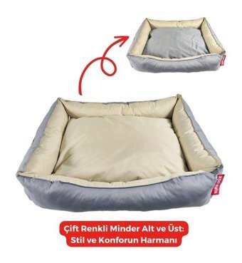 Xpermate Yıkanabilir 80 x 100 cm Sepet Kedi Yatağı Antrasit