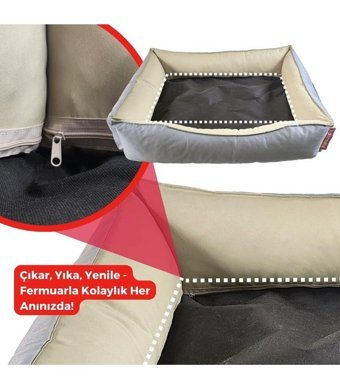 Xpermate Yıkanabilir 80 x 100 cm Sepet Kedi Yatağı Antrasit