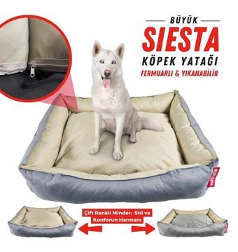 Xpermate Yıkanabilir 80 x 100 cm Sepet Kedi Yatağı Antrasit
