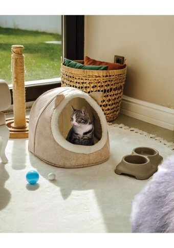 Daisy Home 44.5 x 30 cm Üstü Kapalı Kedi Yatağı Gri