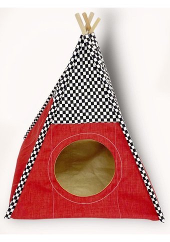 Kemique Tepee TwentyTwo 56 x 42 cm Üstü Kapalı Kedi Yatağı Siyah - Yeşil