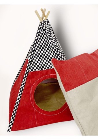Kemique Tepee TwentyTwo 56 x 42 cm Üstü Kapalı Kedi Yatağı Siyah - Yeşil