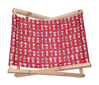 Barış Dizayn Sallanan Ayaklı 50 x 43 x 28 cm Sepet Kedi Yatağı Kırmızı