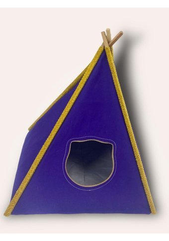 Kemique 46 x 97 cm Üstü Kapalı Kedi Yatağı Krem - Lila