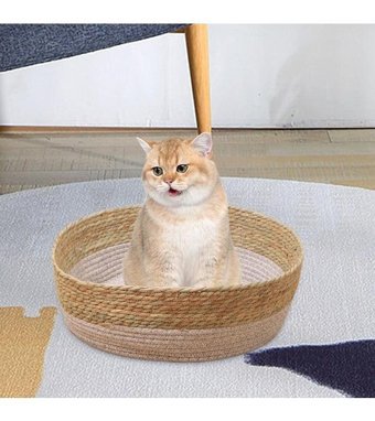Magideal Suntek 34 x 40 cm Sepet Kedi Yatağı Kahverengi
